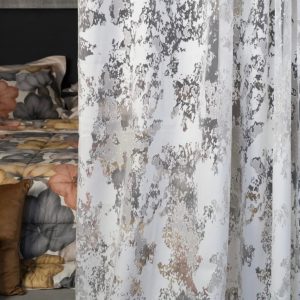 tenda devoreh effetto rovinato bianco e beige Picard