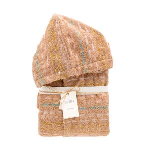 accappatoio Gatsby di Riviera in beige con lavorazione multicolor