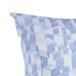 dettaglio completo letto singolo Cubrik da una piazza con cubi in azzurro