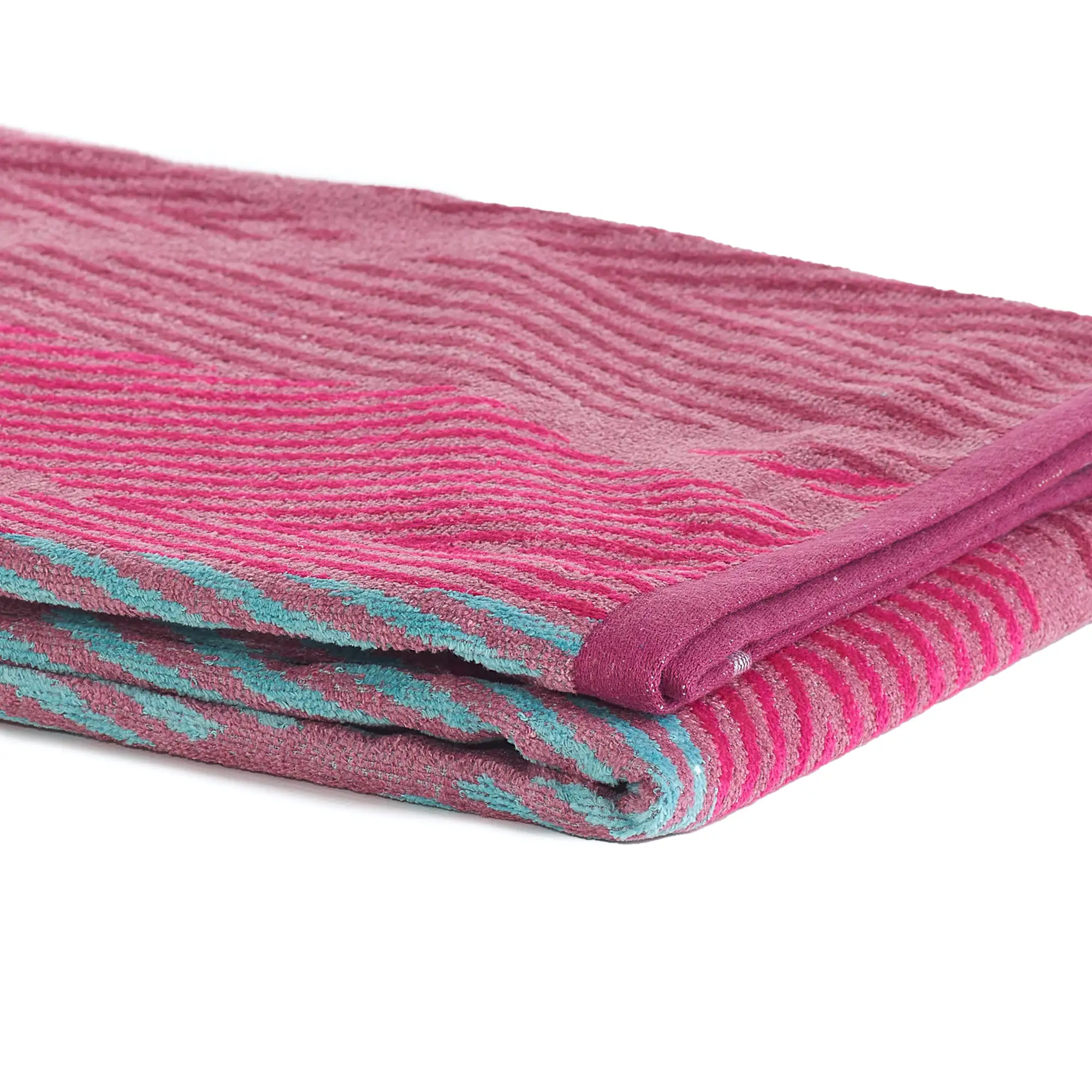 dettaglio-telo-mare-chevron-mae zoom telo mare in spugna jacquard Chevron di Maè multicolor