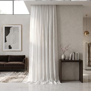 tenda su misura Crinkle Aura bianca effetto stropicciato