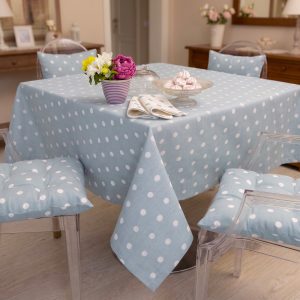 tovaglia a pois turchesedi Vallesusa Casa collezione Claire