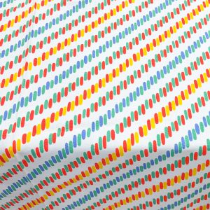zoom tovaglia colorinda multicolor con bordino ricamato giallo