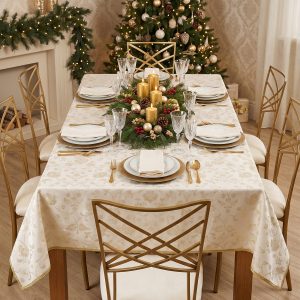 tovaglia natalizia jacquard oro Brindisi di Vallesusa Casa