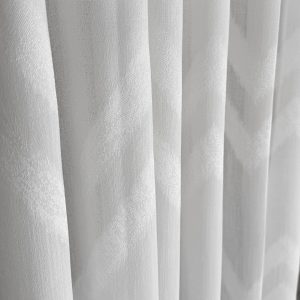 zoo tenda su misura Airone con zig zag chevron bianco su bianco jacquard