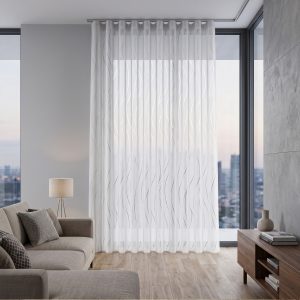 tessuto per tenda Marilina in devoré di Laiva Casa render ambientato