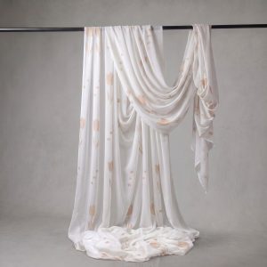 tessuto ambientato tenda con tulipani