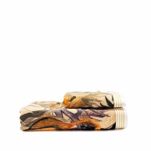 dettaglio asciugamano con ospite beige Dodo collezione Extinct Inhom