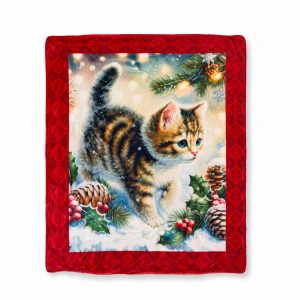 plaid natalizio con cucciolo di gattino di Maè